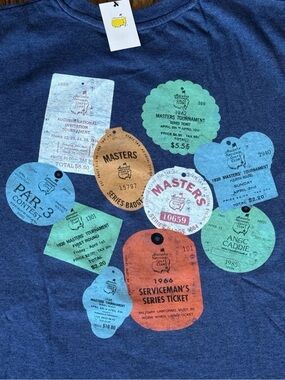 2026 Masters Authentic Badges Navy T-shirt - Augusta National  - Large (L) - NWT